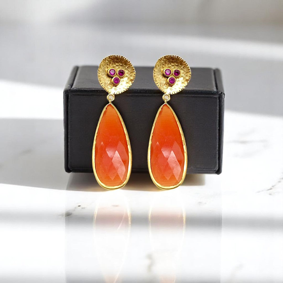 Aurora Fancy Queen Gold Earrings