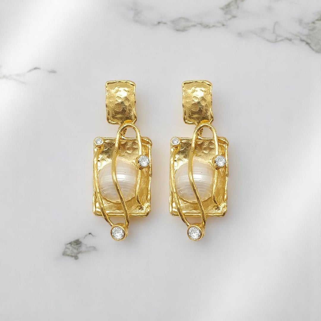 Aurora Fancy Planet Gold Earrings