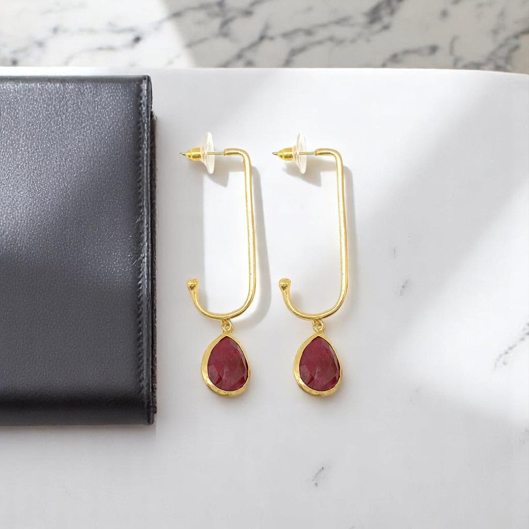 Aurora Fancy Open U Gold Earrings