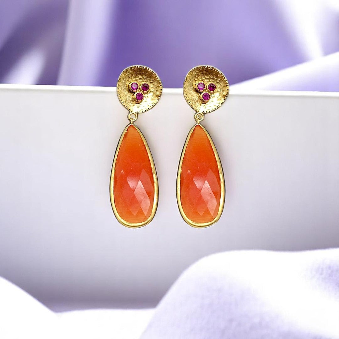 Aurora Fancy Queen Gold Earrings