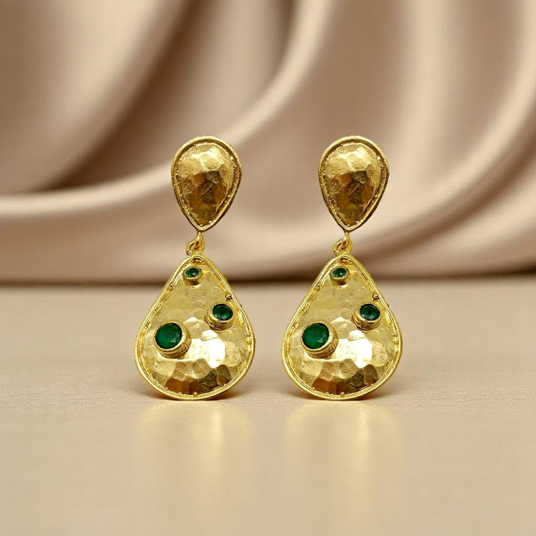 Aurora Fancy Double Drop Gold Earrings