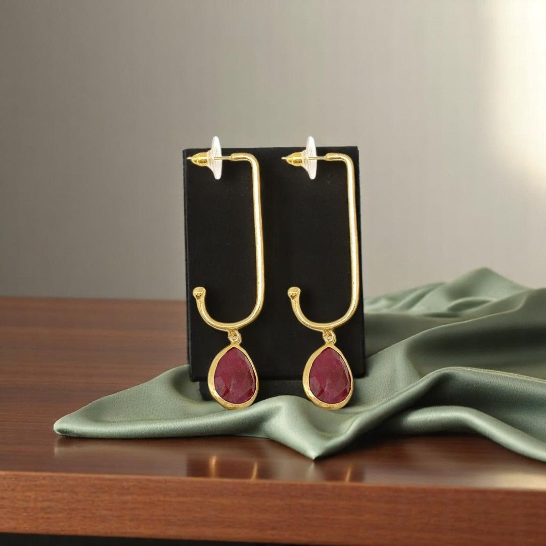 Aurora Fancy Open U Gold Earrings