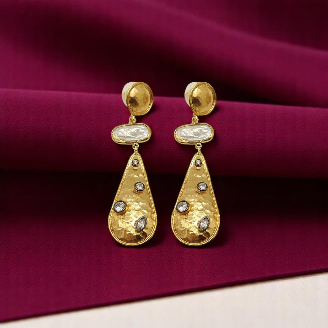 Aurora Fancy Triple Beauty Gold Earrings