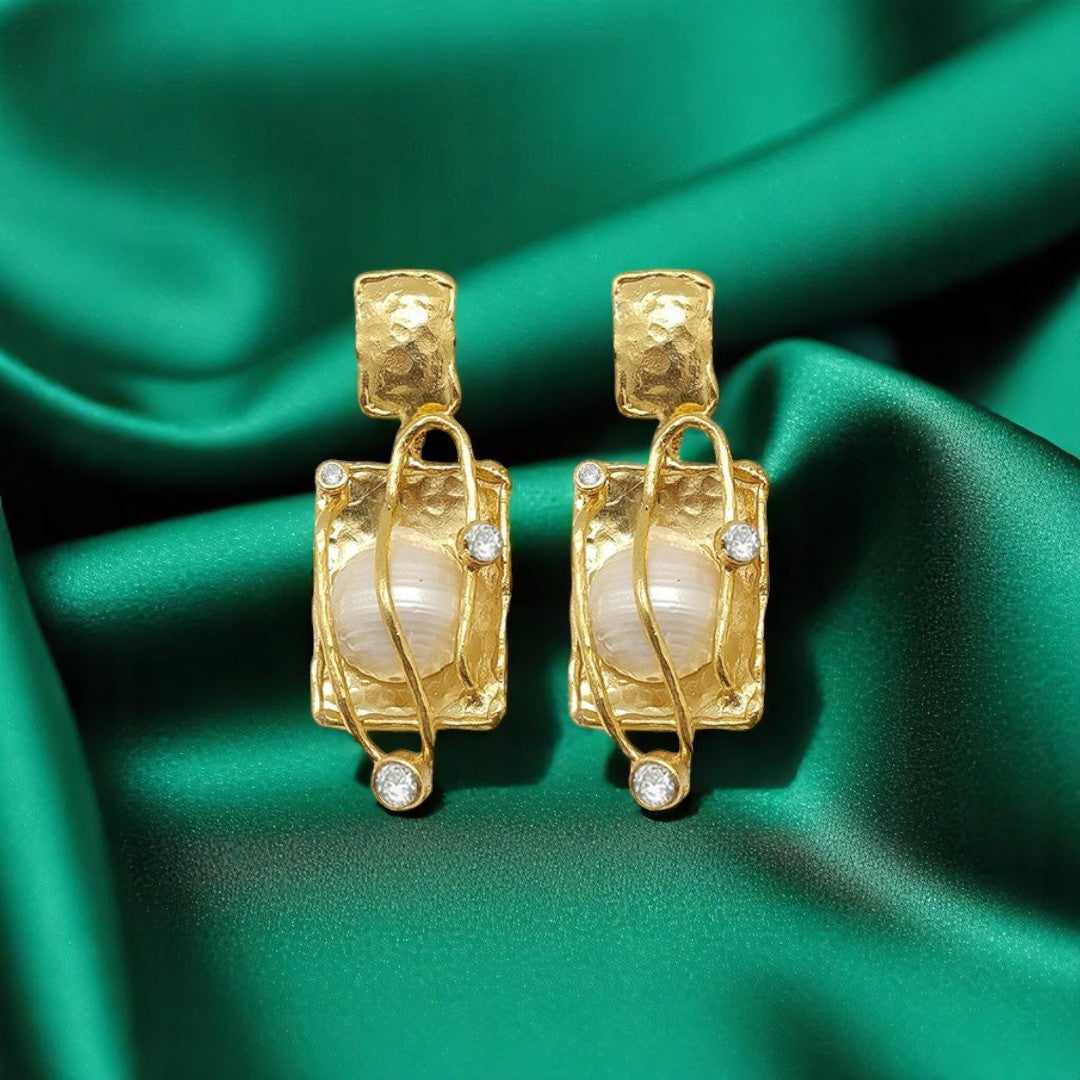 Aurora Fancy Planet Gold Earrings