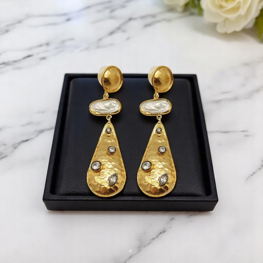 Aurora Fancy Triple Beauty Gold Earrings