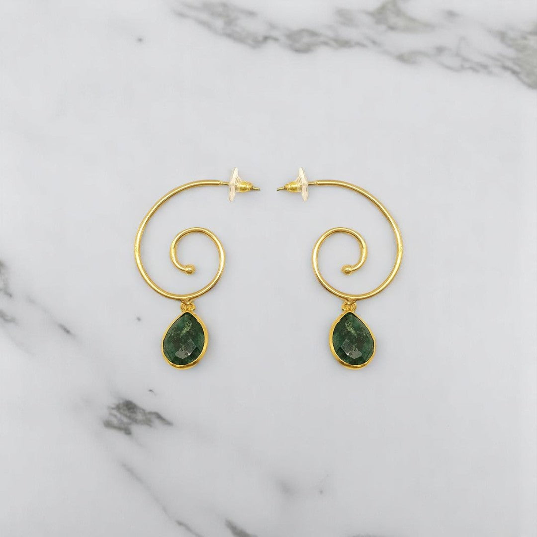 Aurora Fancy Spiral Gold Earrings