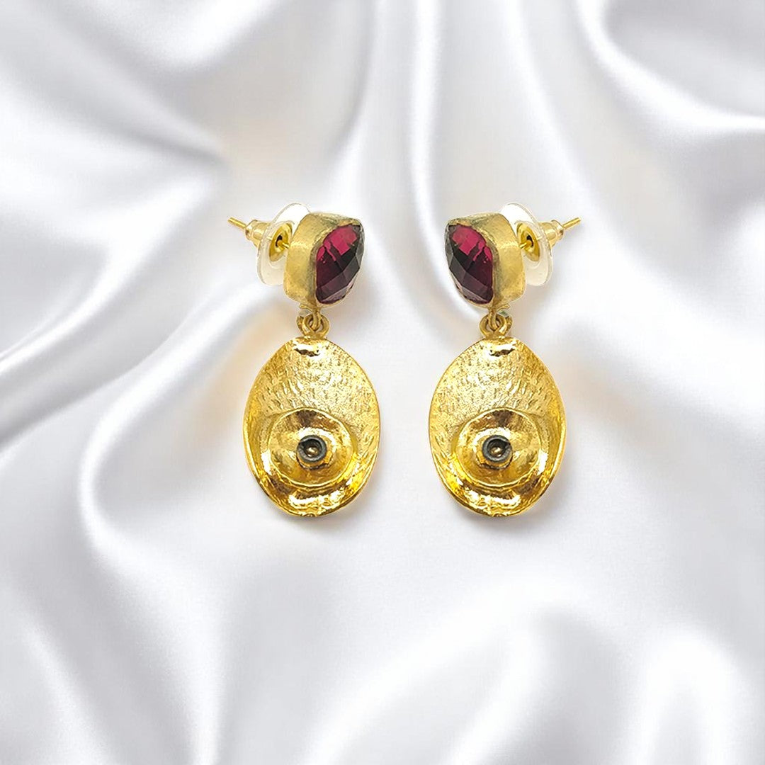 Aurora Fancy Oval Gold Earrings