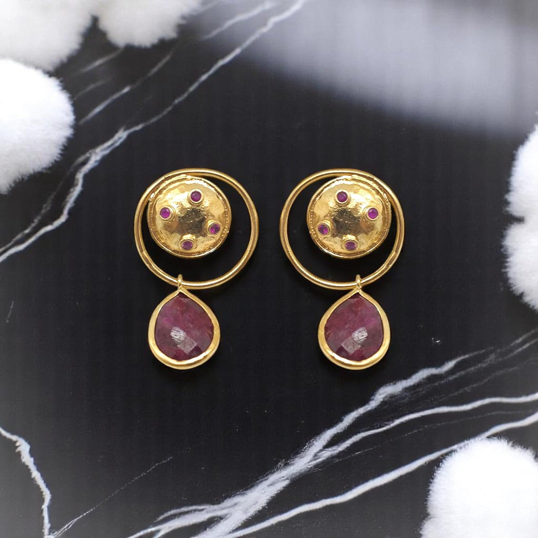 Aurora Planet Gold Earrings