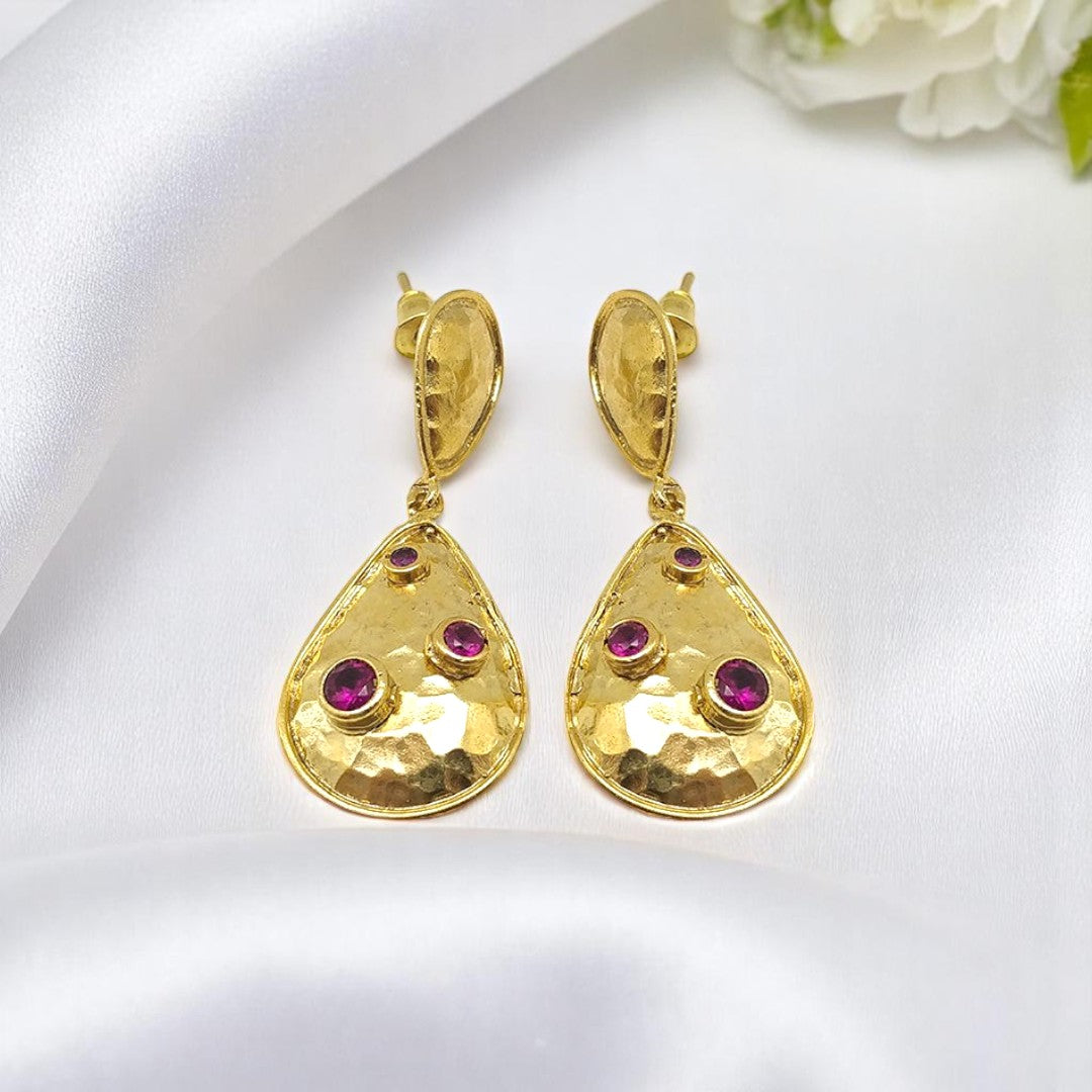 Aurora Tear Drop Gold Earrings