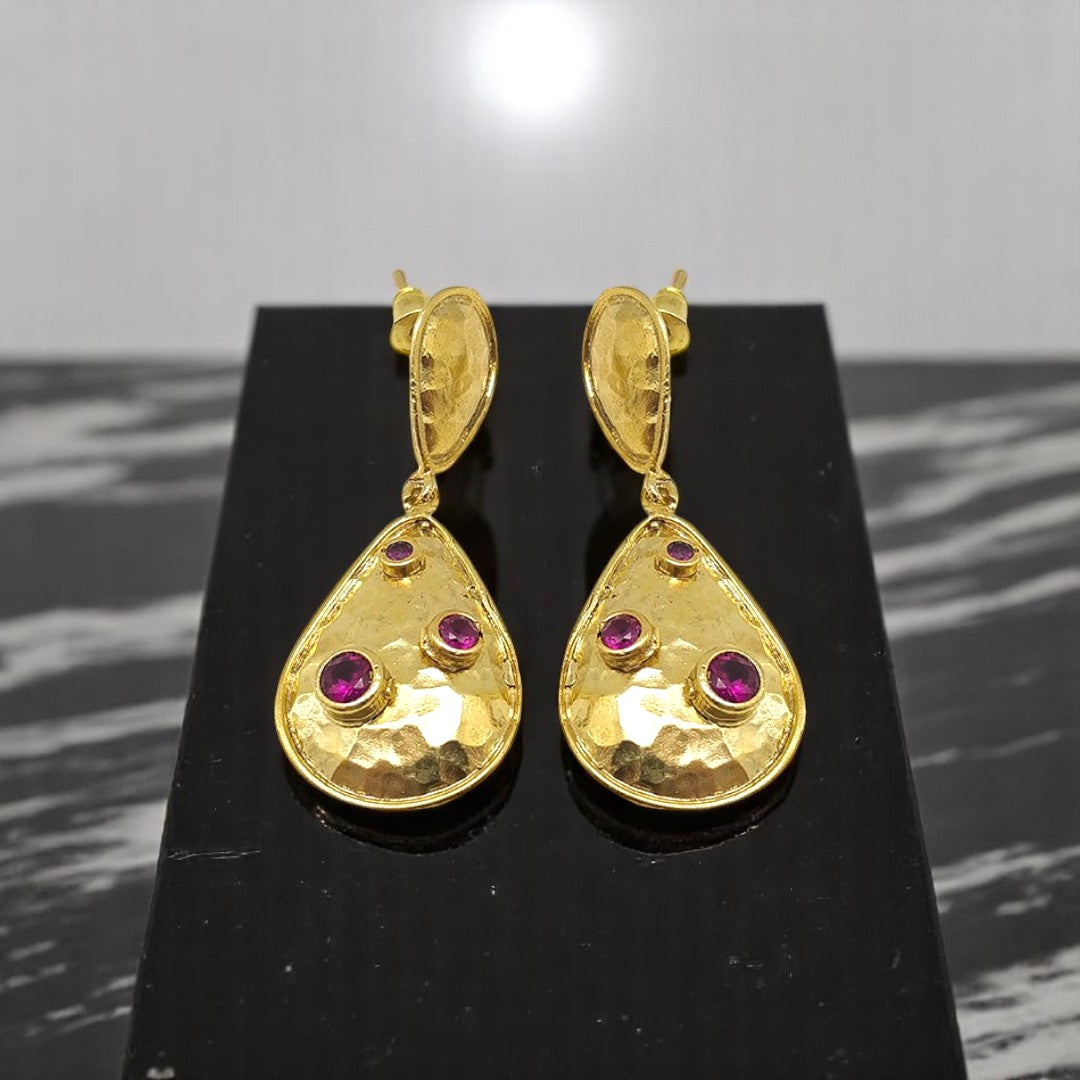 Aurora Tear Drop Gold Earrings