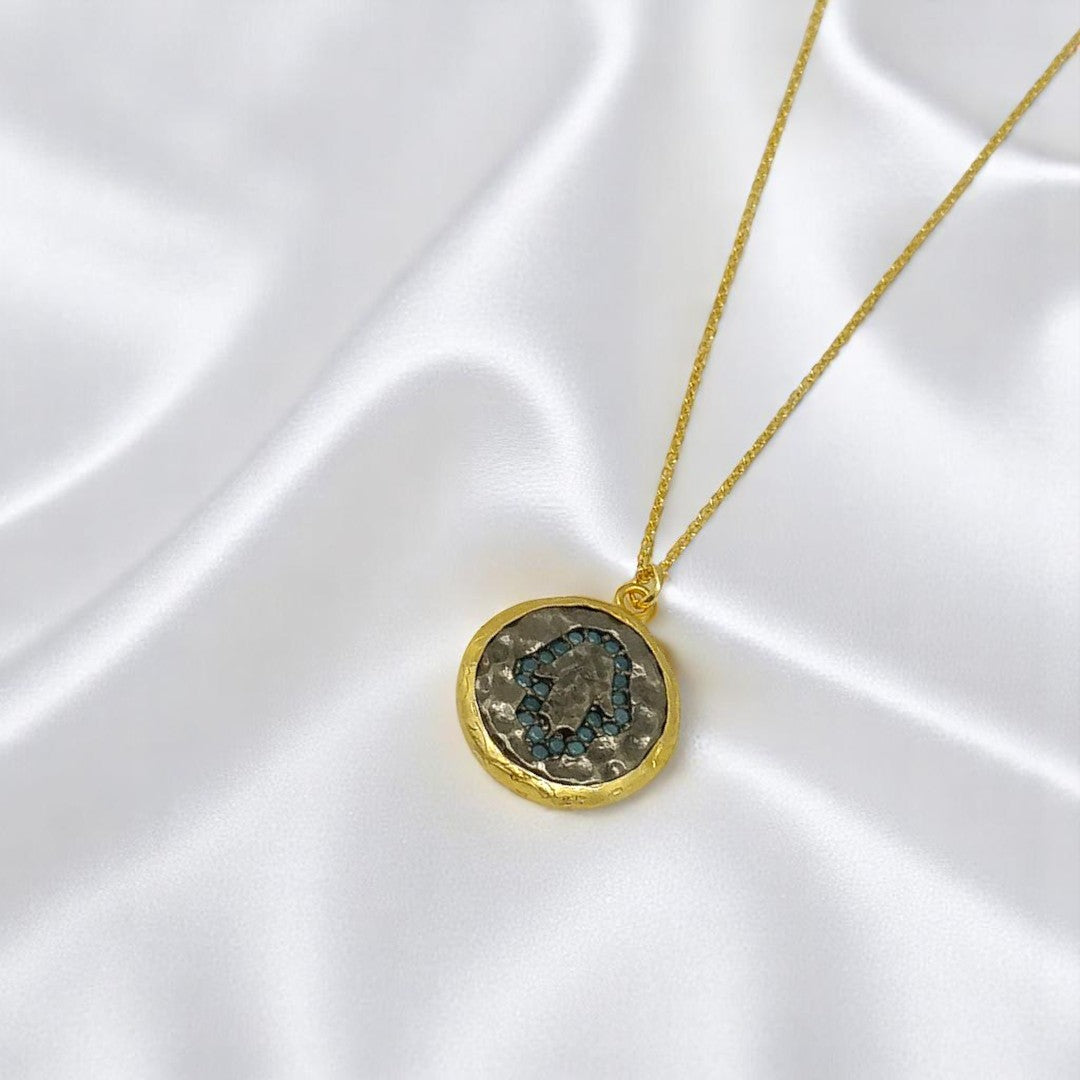 Dainty Diamond Hamsa Necklace