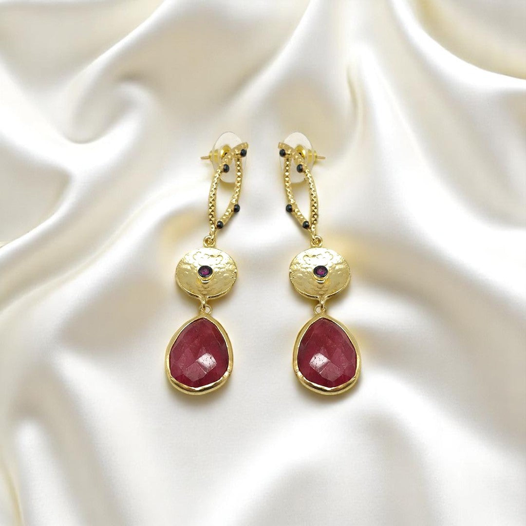 Aurora Fancy Long Gold Earrings