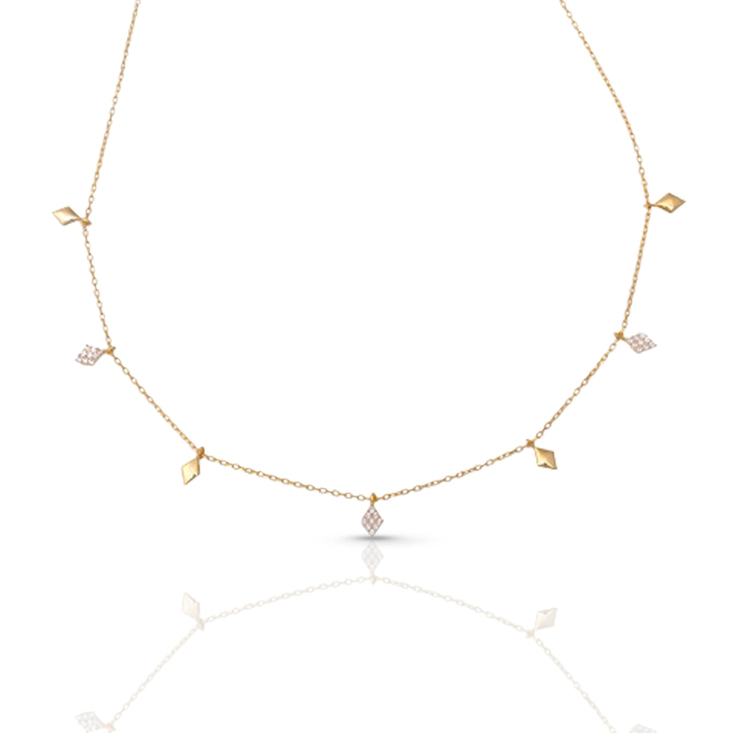 7 Rhombus Chain Necklace