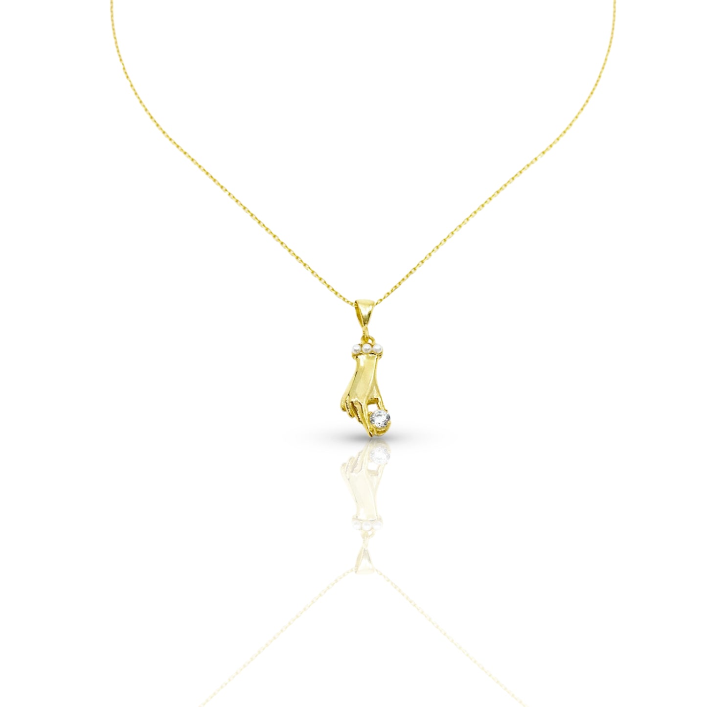 Disembodied Hand Gold Necklace