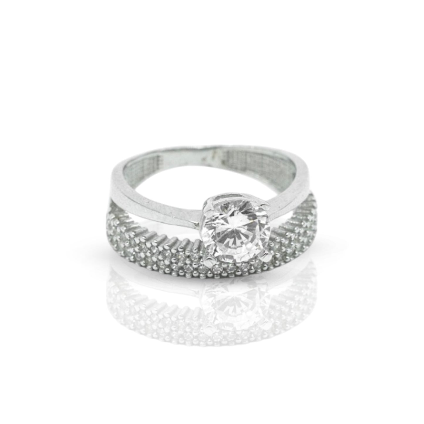 Double CZ Sterling Silver Ring
