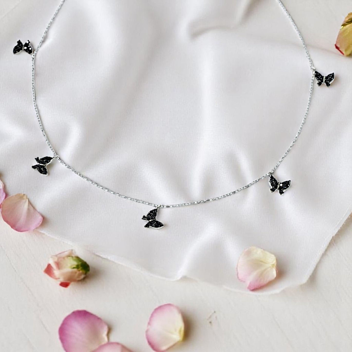 5 BLACK BUTTERFLY NECKLACE
