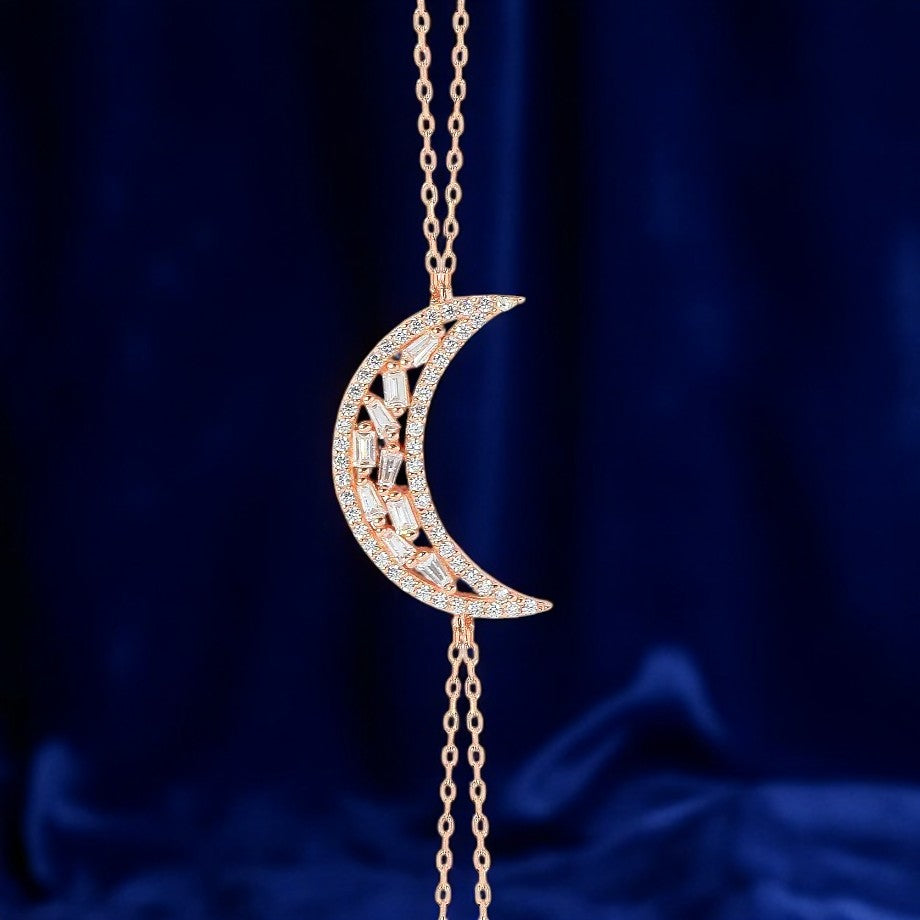 Baguette Zircon Moon Bracelet