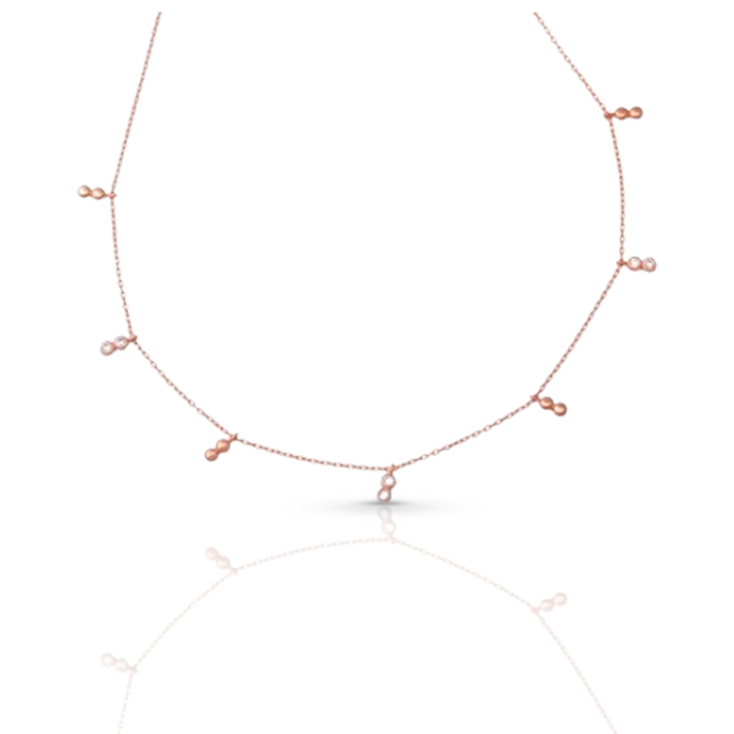 7 Double Stone Chain Necklace