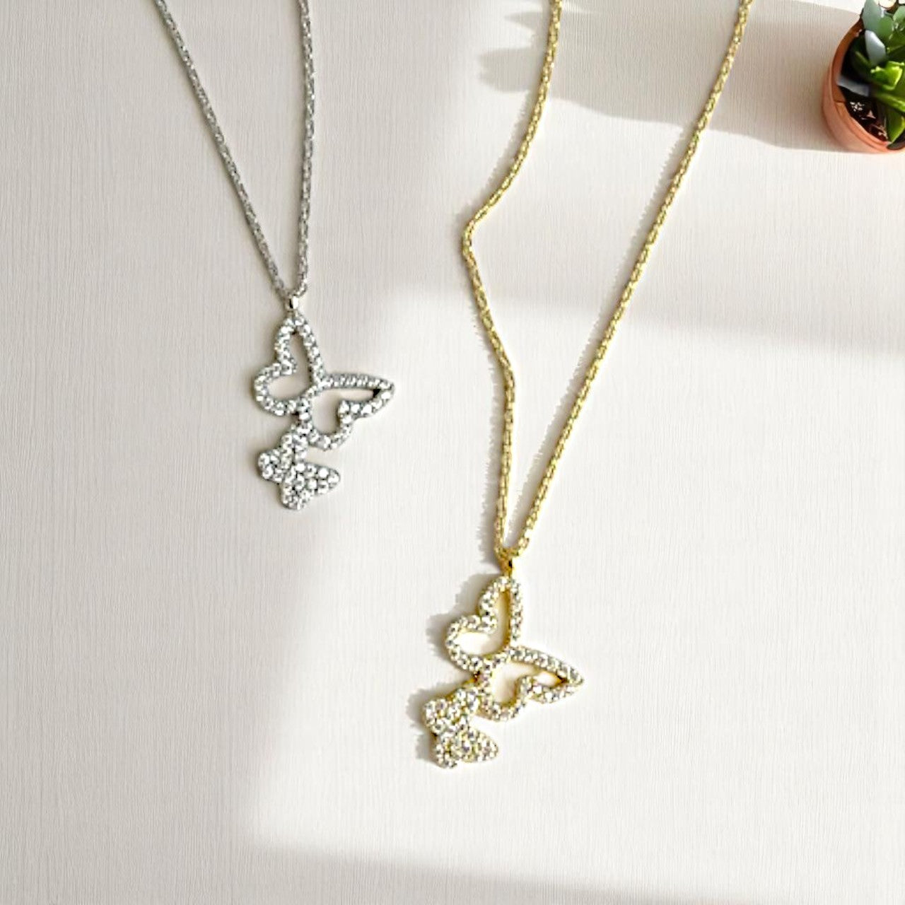 Back to Back Butterfly Necklace