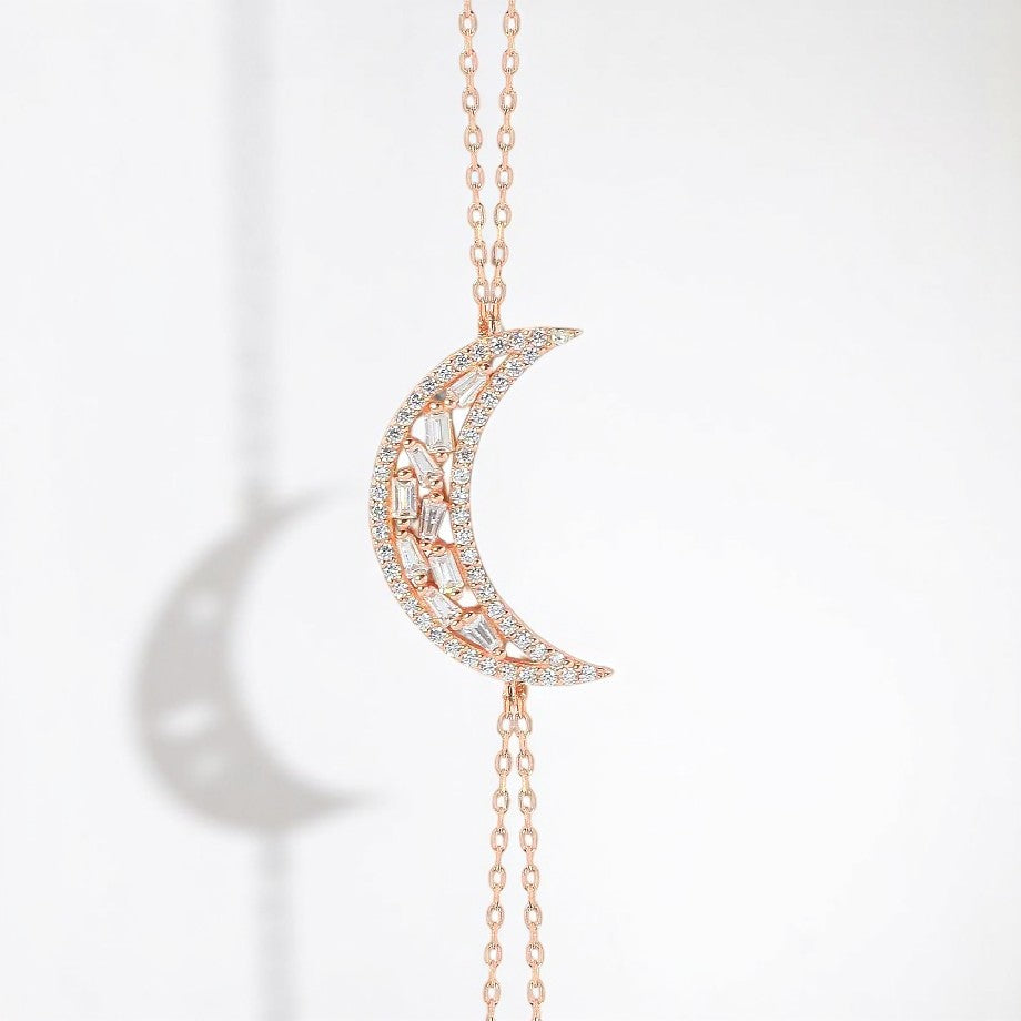 Baguette Zircon Moon Bracelet