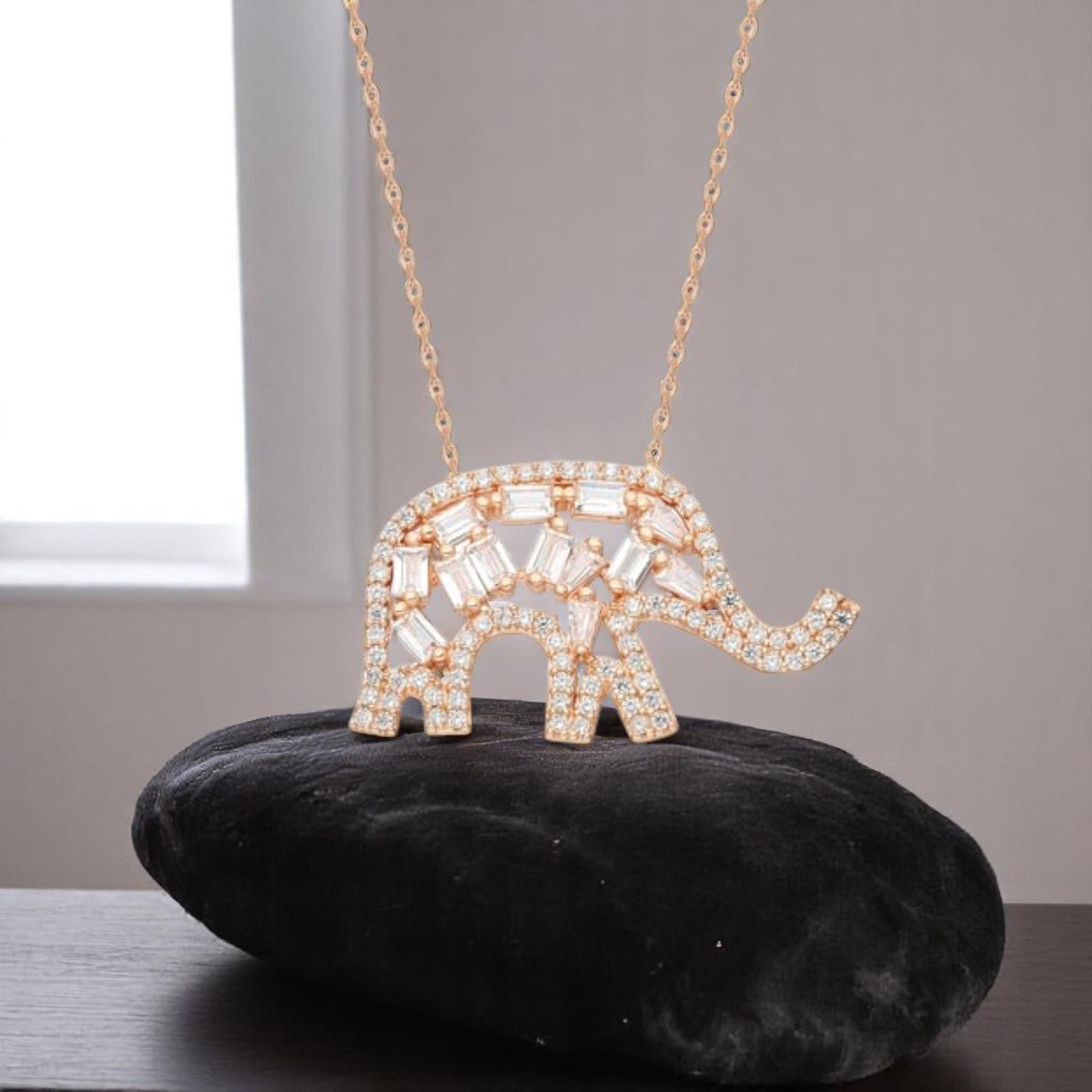 Baguette Zircon Elephant Bracelet