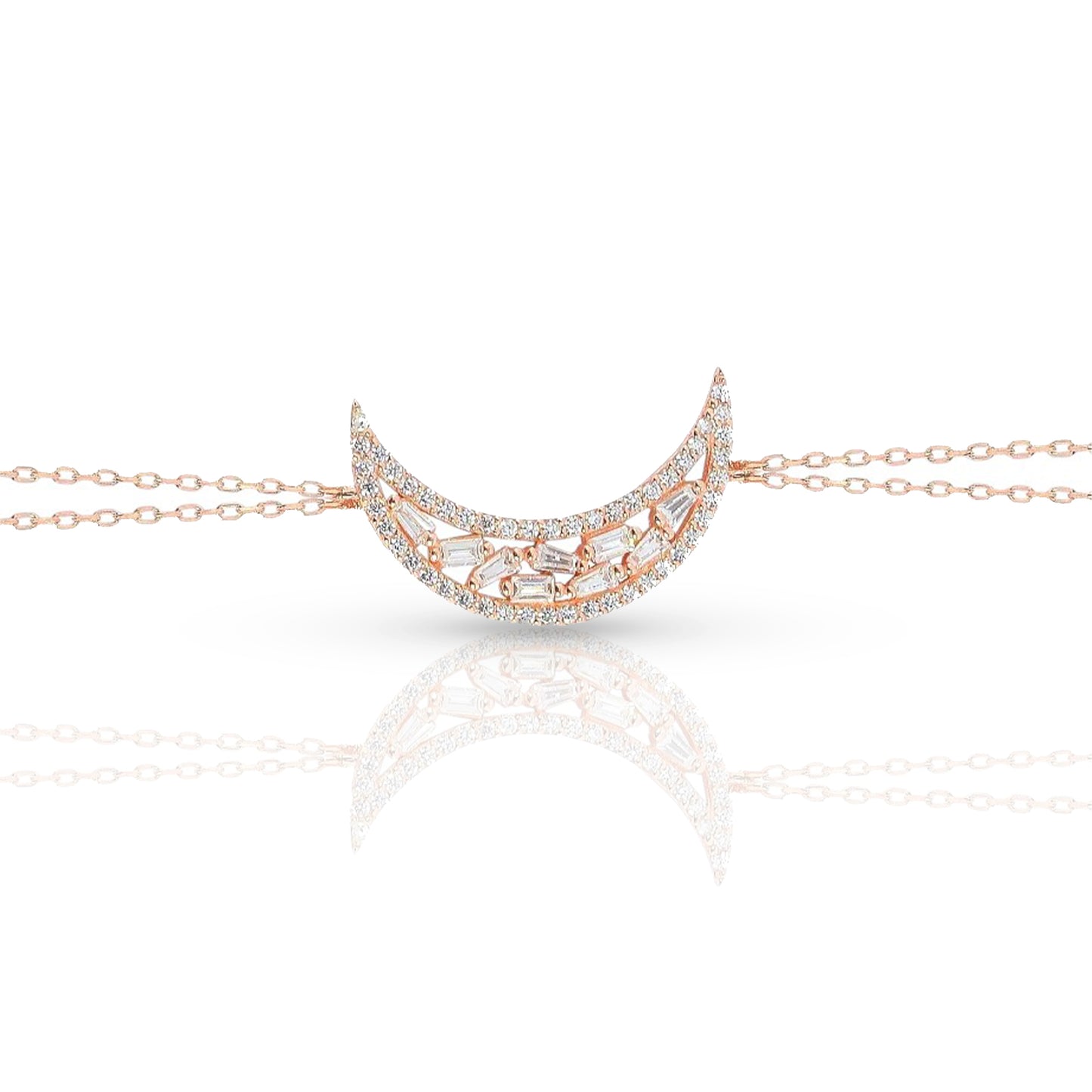 Baguette Zircon Moon Bracelet