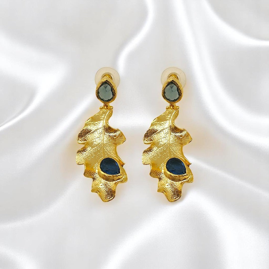 Aurora Fancy Leaf Gold Earrings