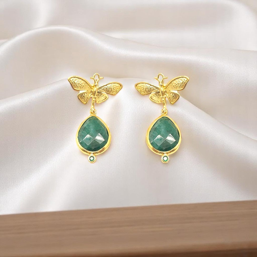 Aurora Fancy Butterfly Gold Earrings