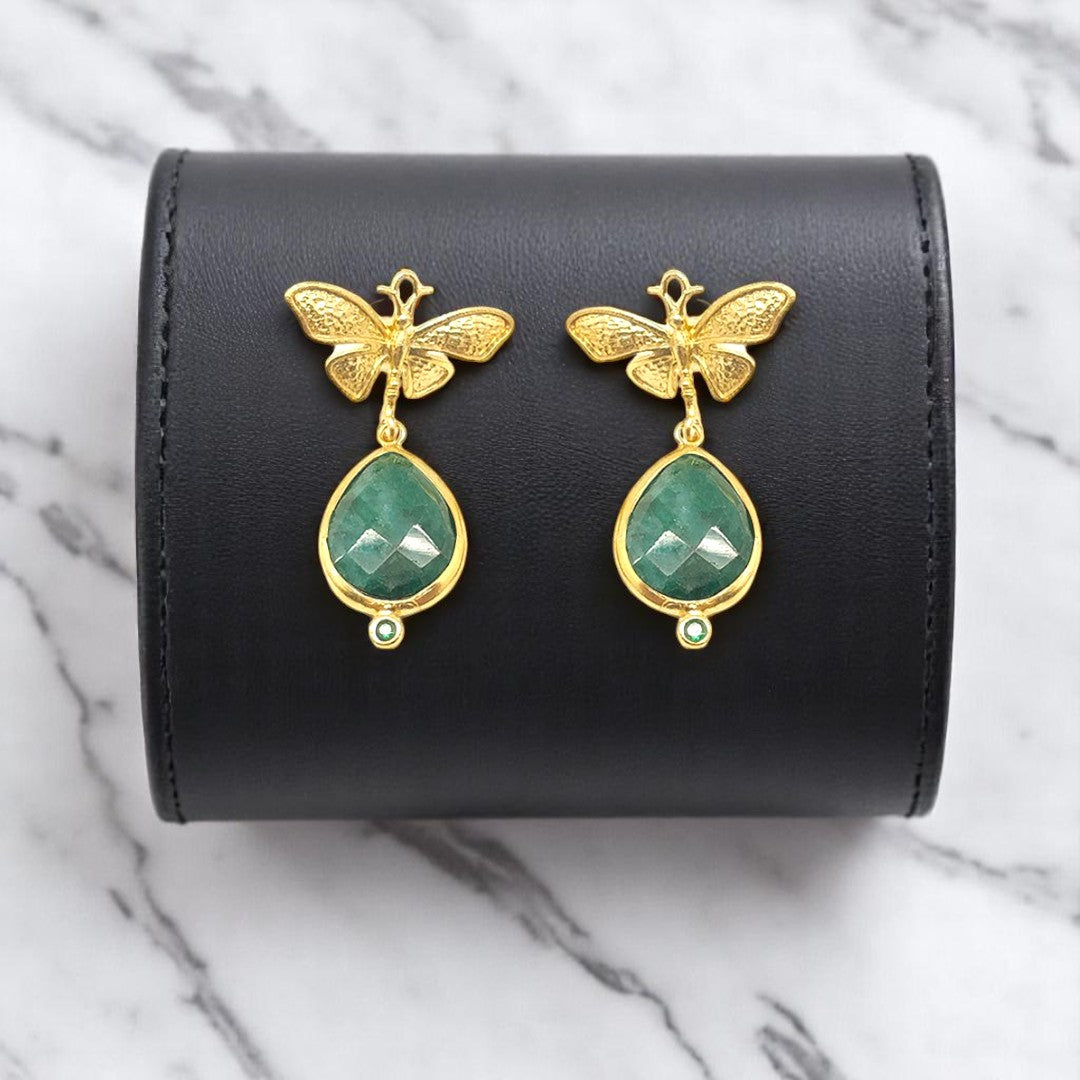 Aurora Fancy Butterfly Gold Earrings