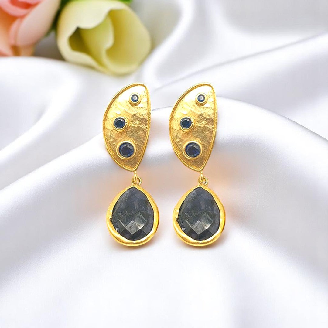 Aurora Fancy Half Moon Gold Earrings