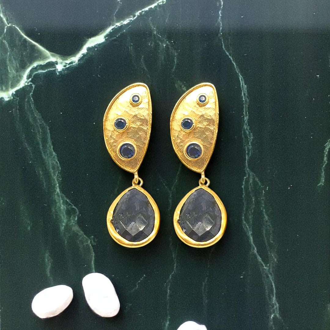 Aurora Fancy Half Moon Gold Earrings