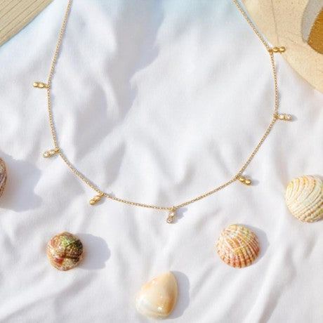 7 Double Stone Chain Necklace
