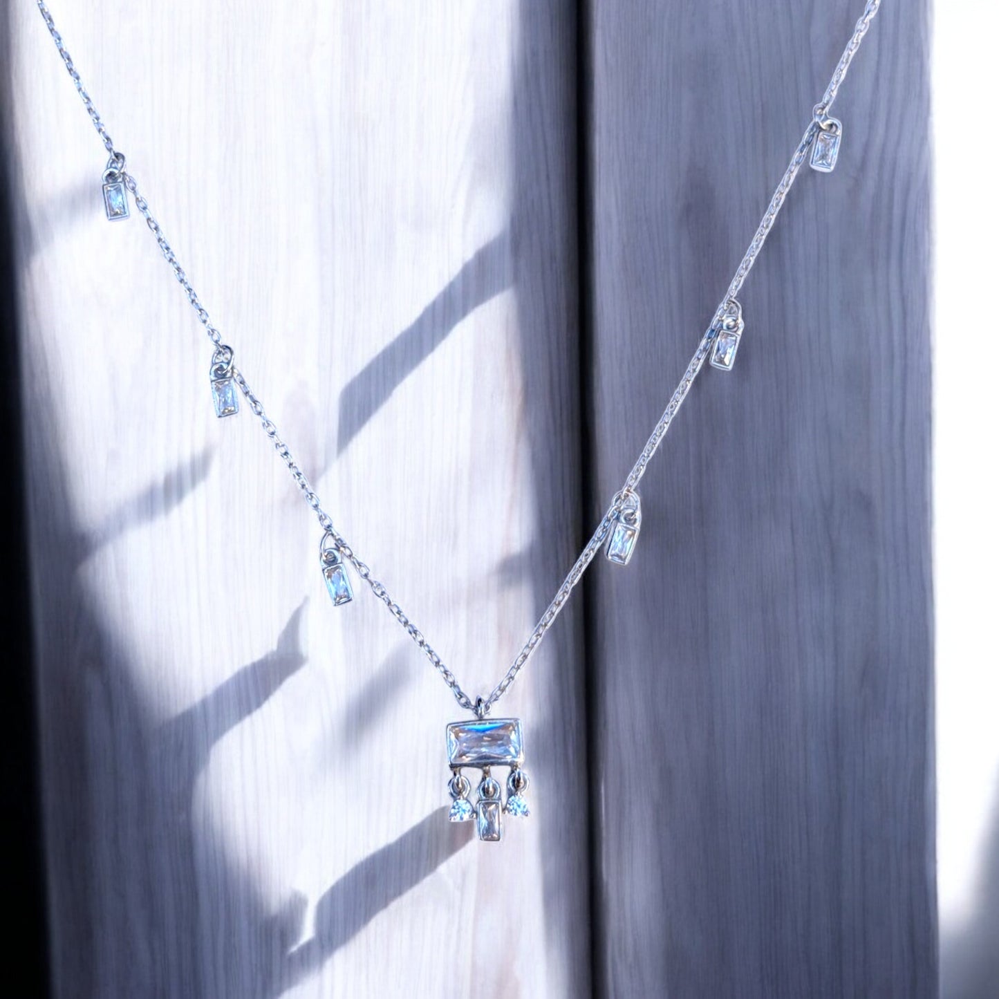Baguette Station Necklace