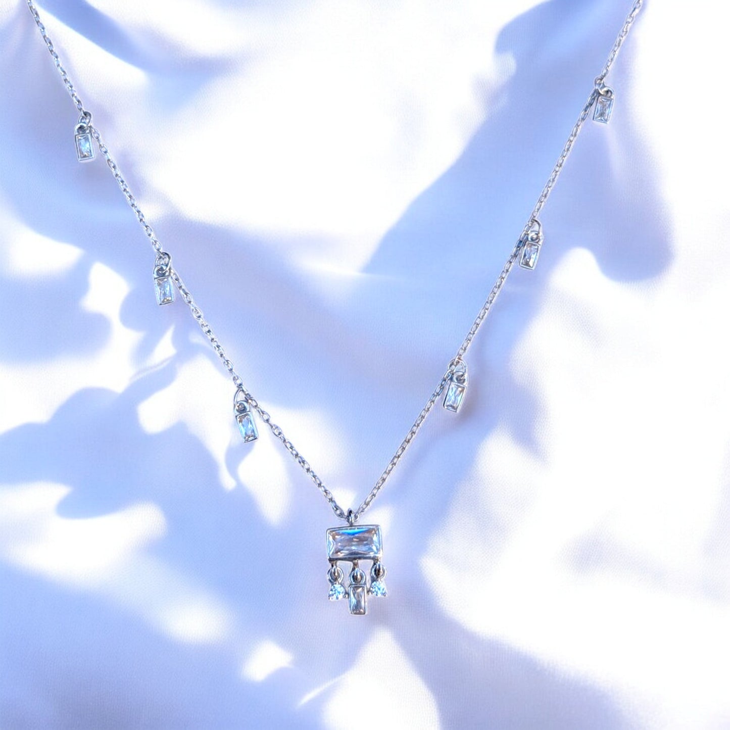 Baguette Station Necklace