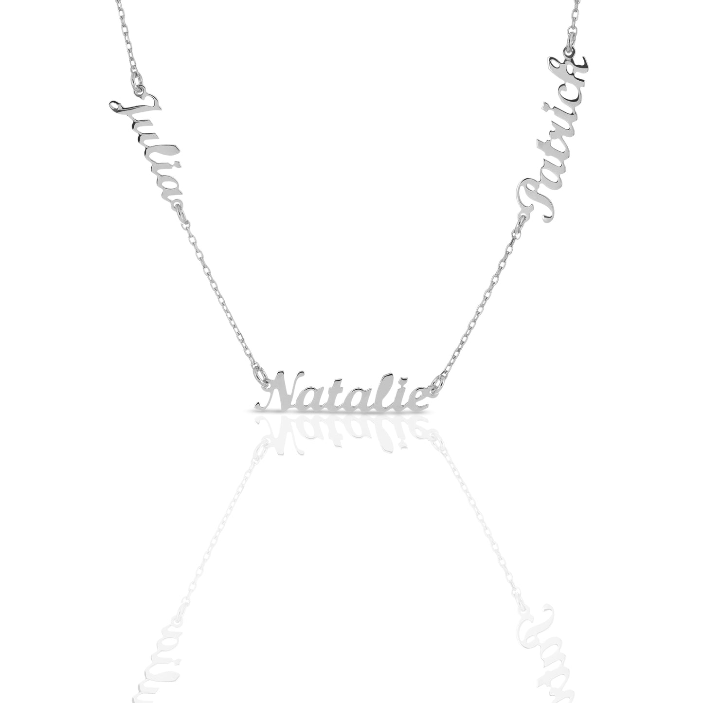 Personalized Engraved Three Name Necklace