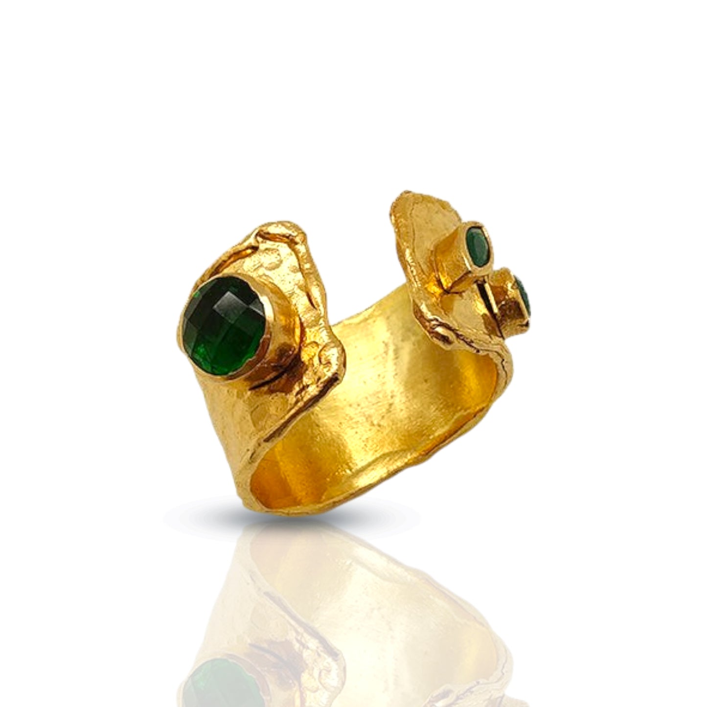 Aurora Fancy Two Side Cuff Gold Ring