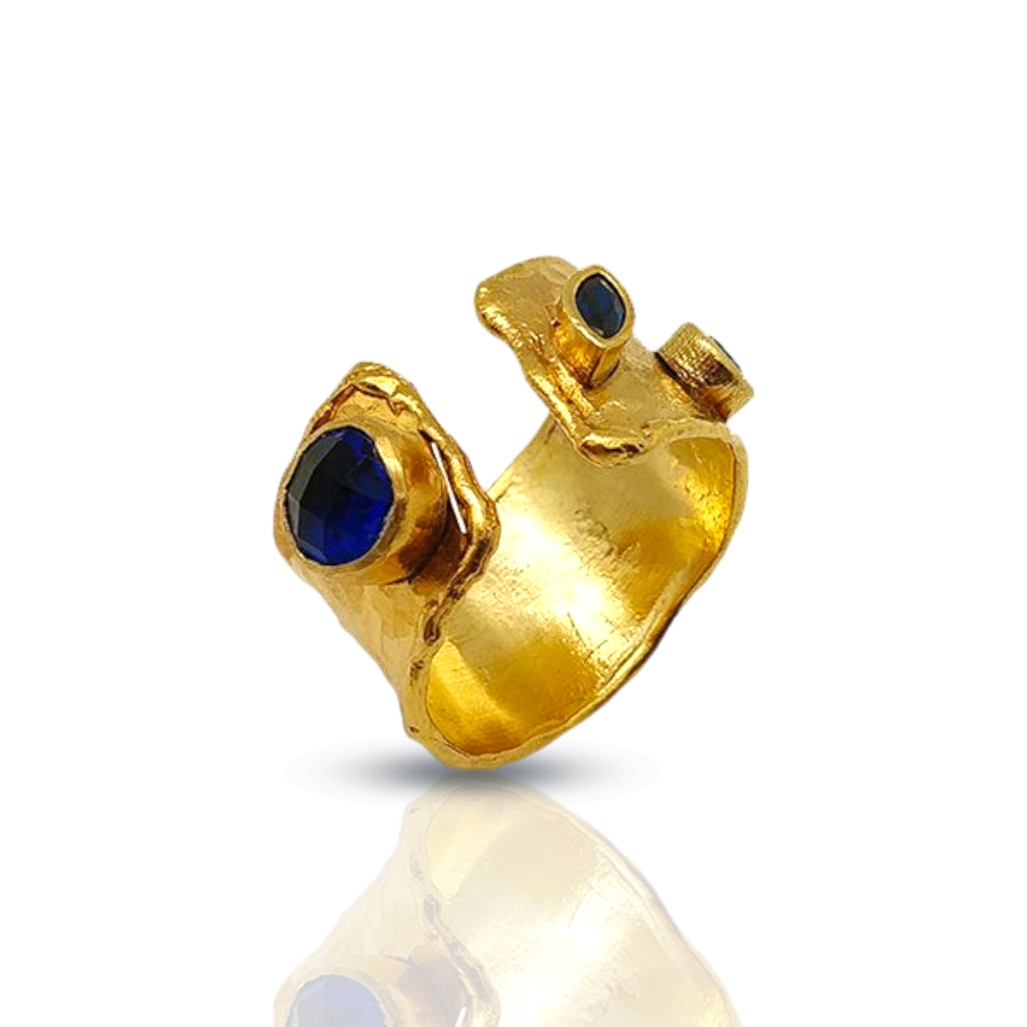 Aurora Fancy Two Side Cuff Gold Ring