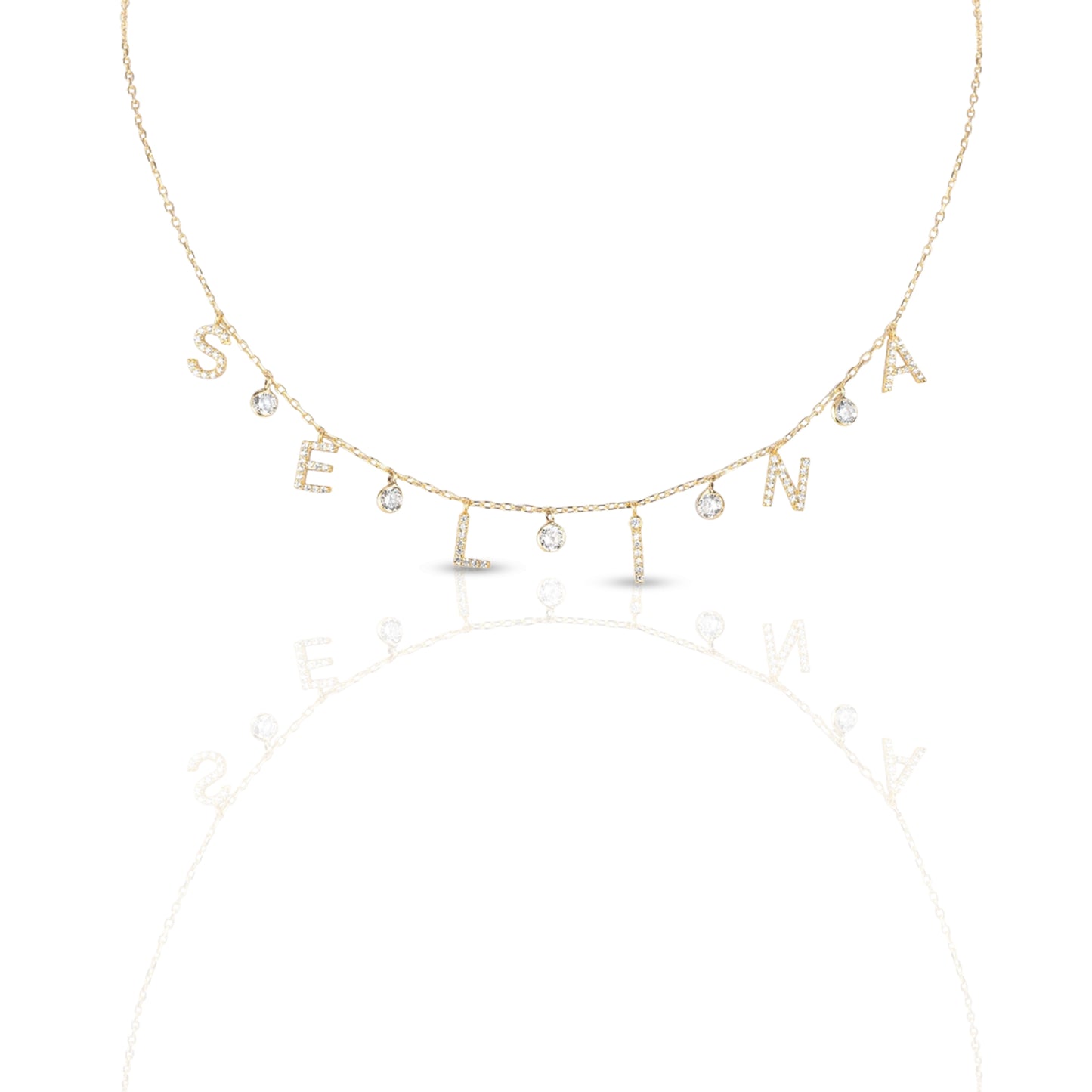 Personalized Diamond Drop Letter Name Necklace