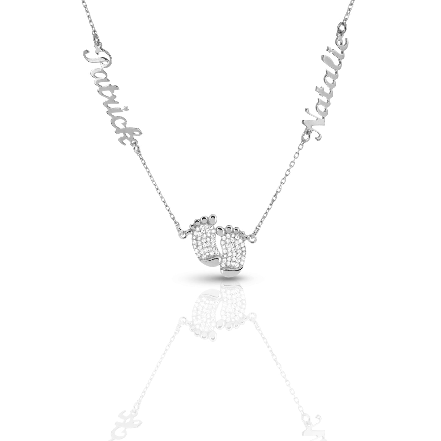 Personalized Engraved Two Name Foot Necklace