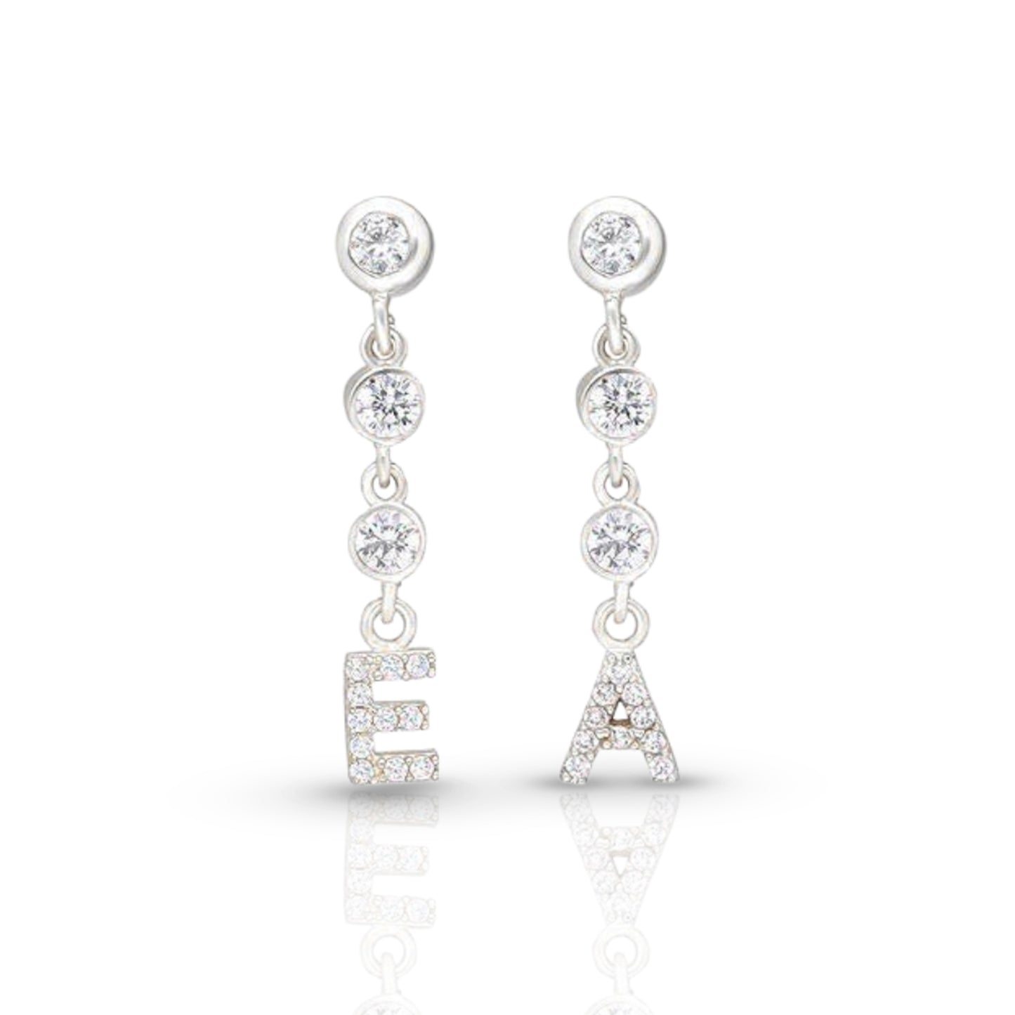 Personalized Diamond Chain Initial Earring