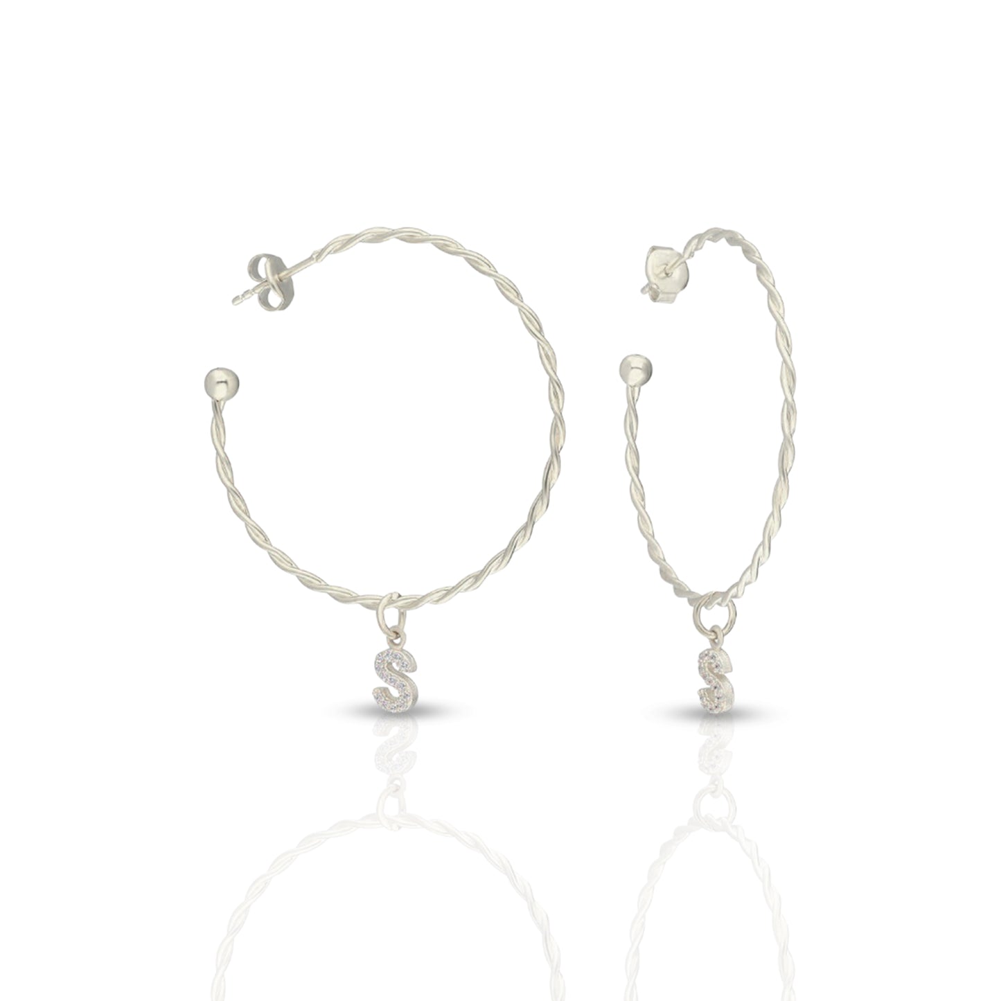 Personalized Diamond Initial Hoop Earring