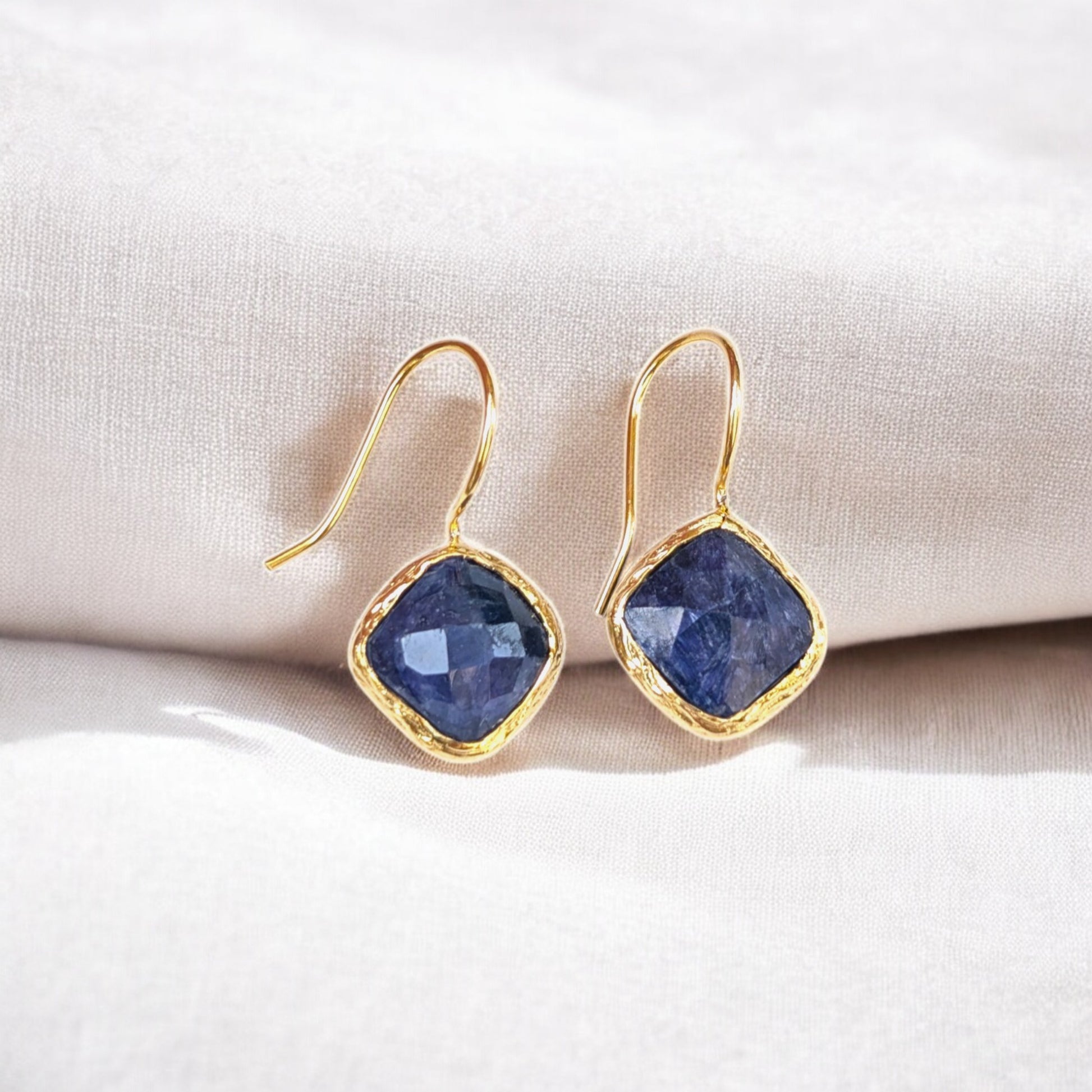 Blue Sapphire Dangle Earrings