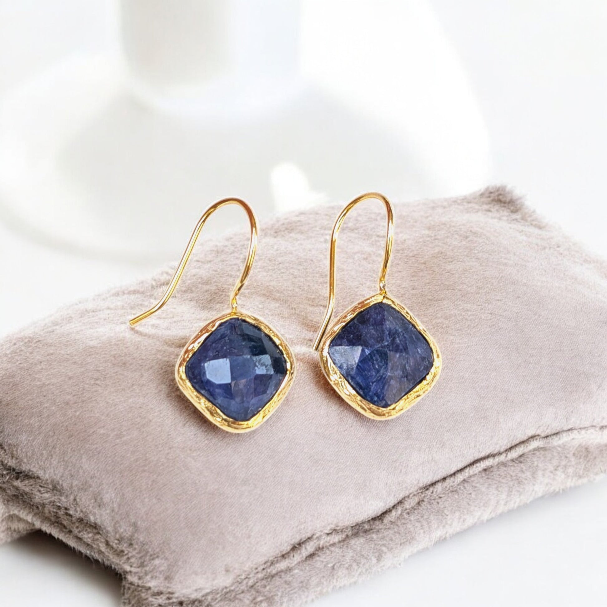 Blue Sapphire Dangle Earrings