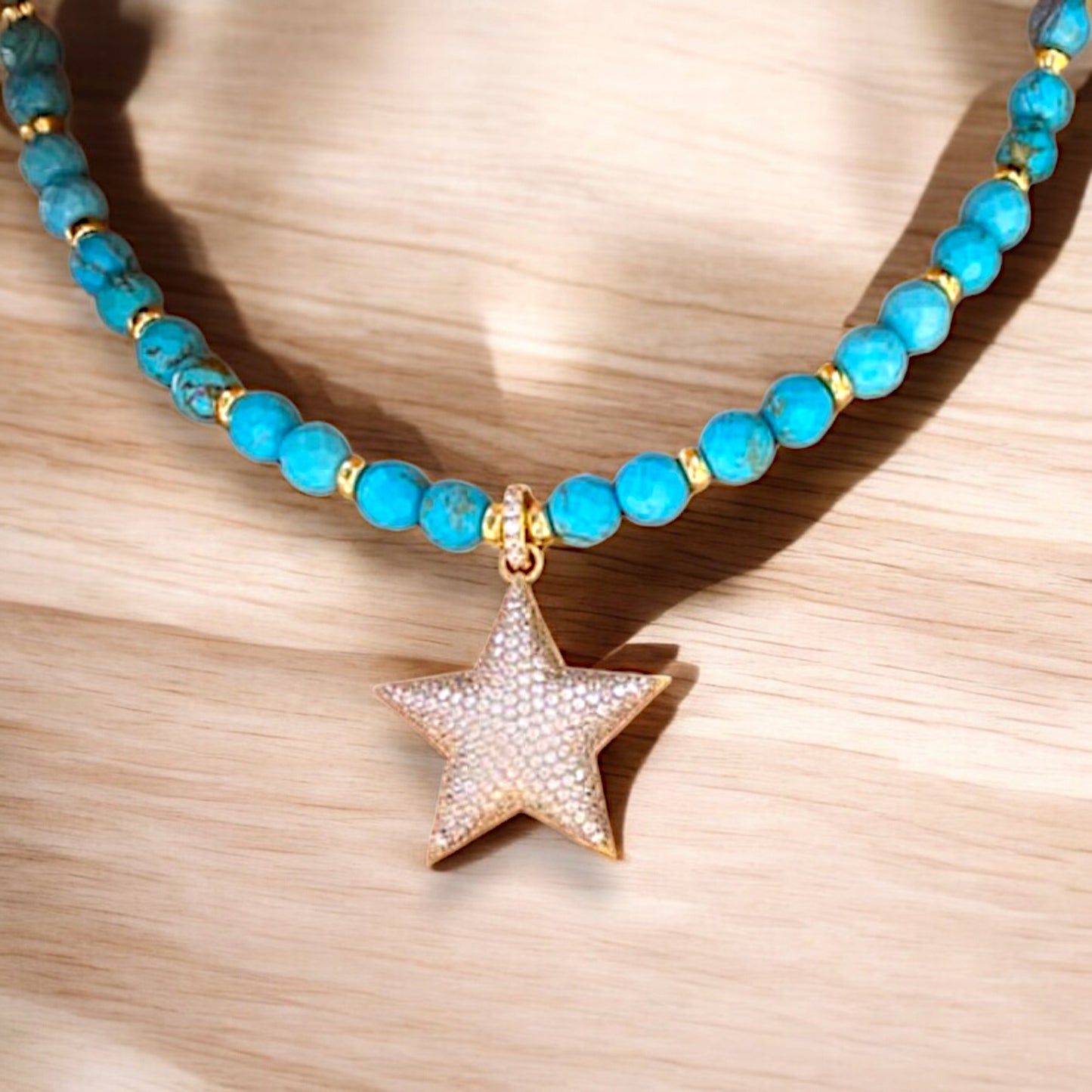 Celestial Star Turquoise Beaded Necklace