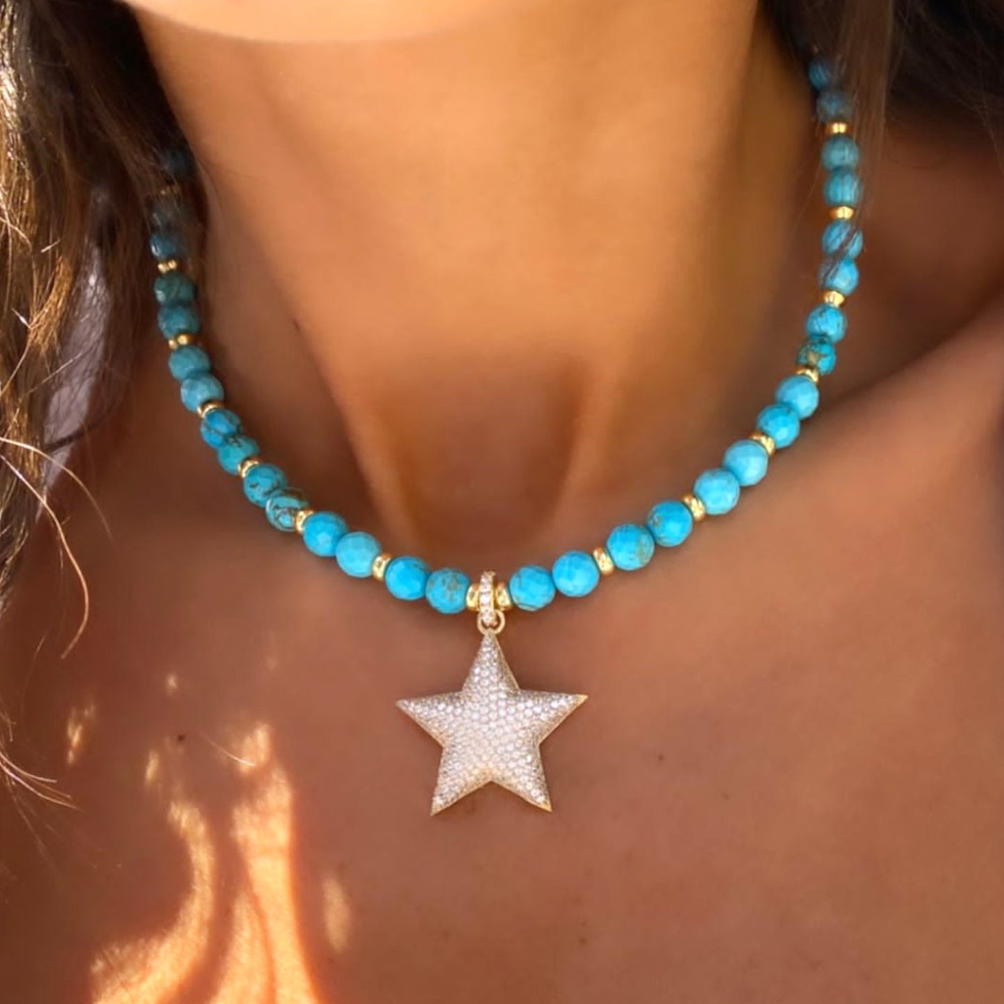 Celestial Star Turquoise Beaded Necklace