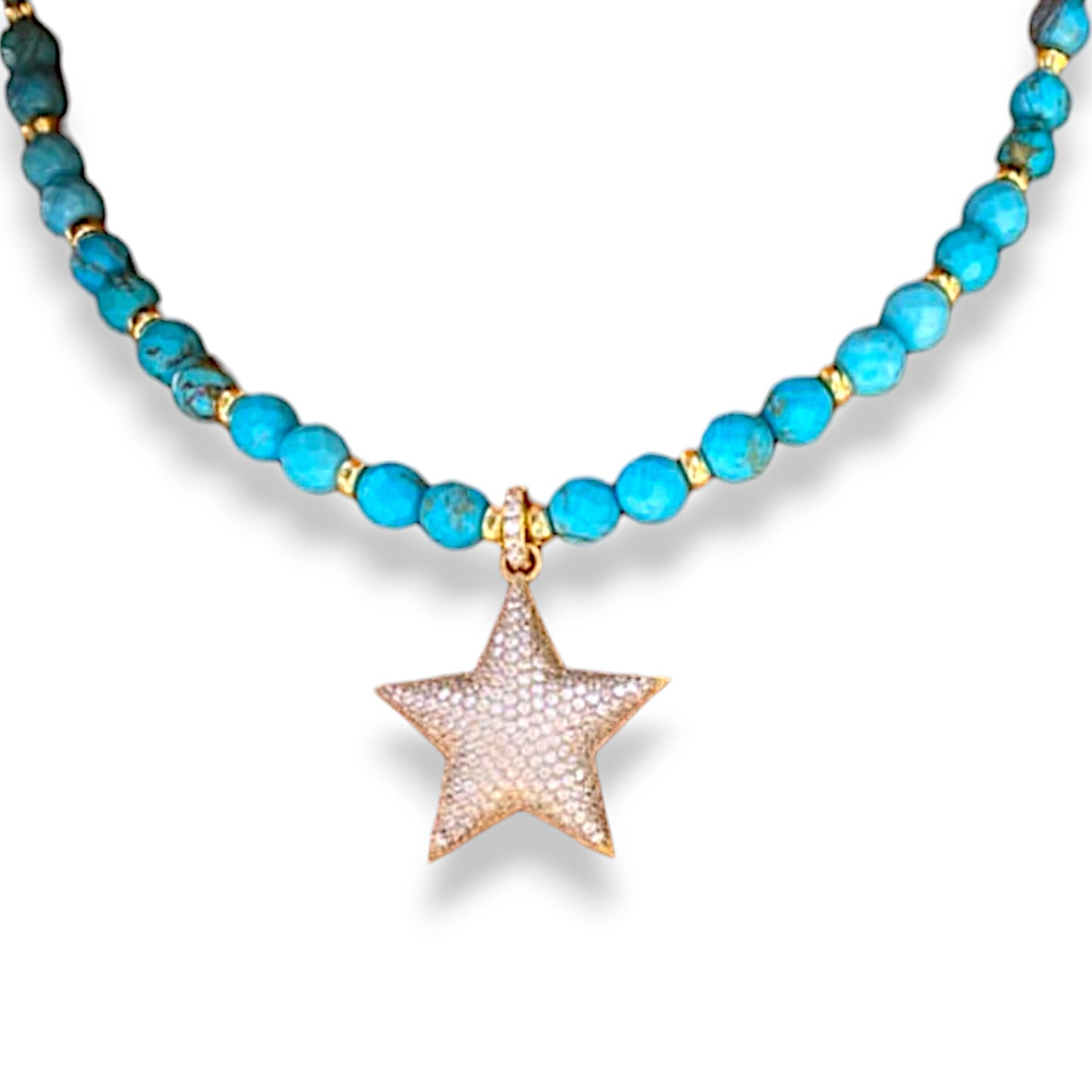 Celestial Star Turquoise Beaded Necklace