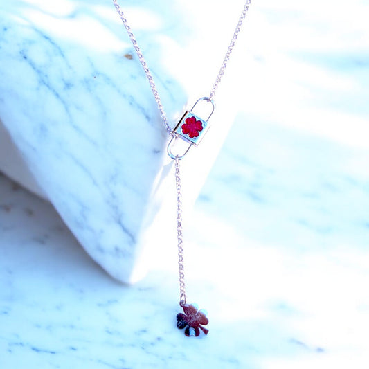 Clover Lock and Charm Lariat