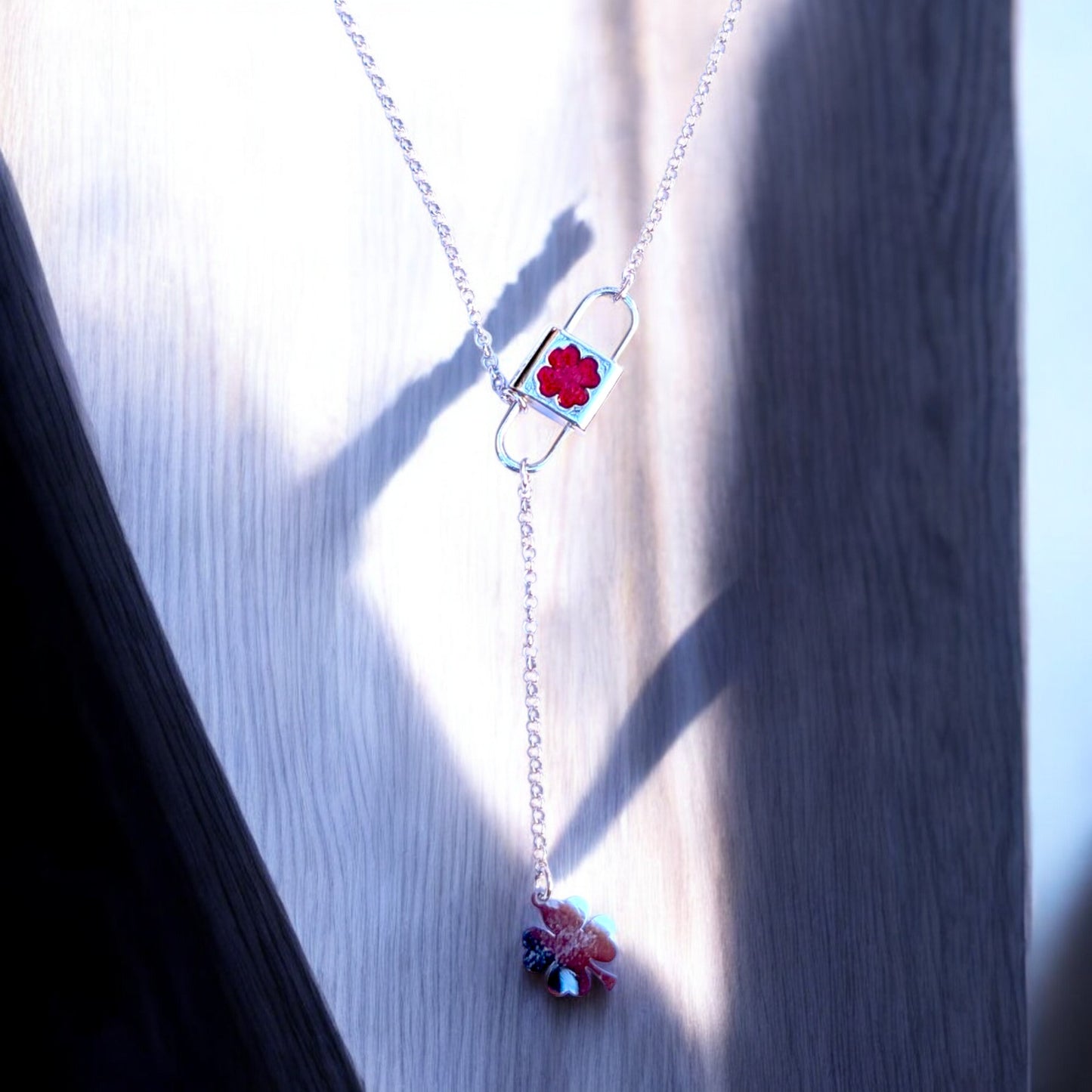 Clover Lock and Charm Lariat