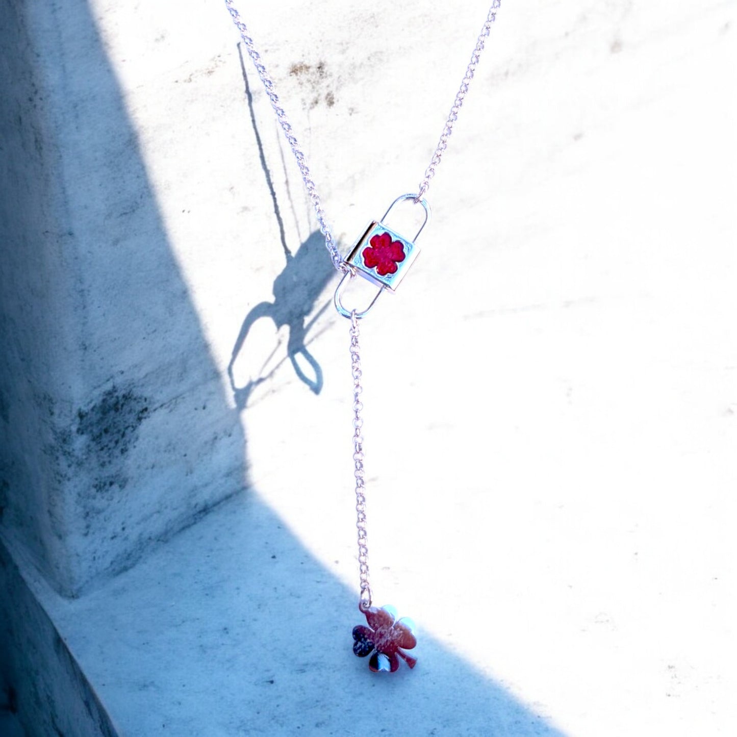 Clover Lock and Charm Lariat