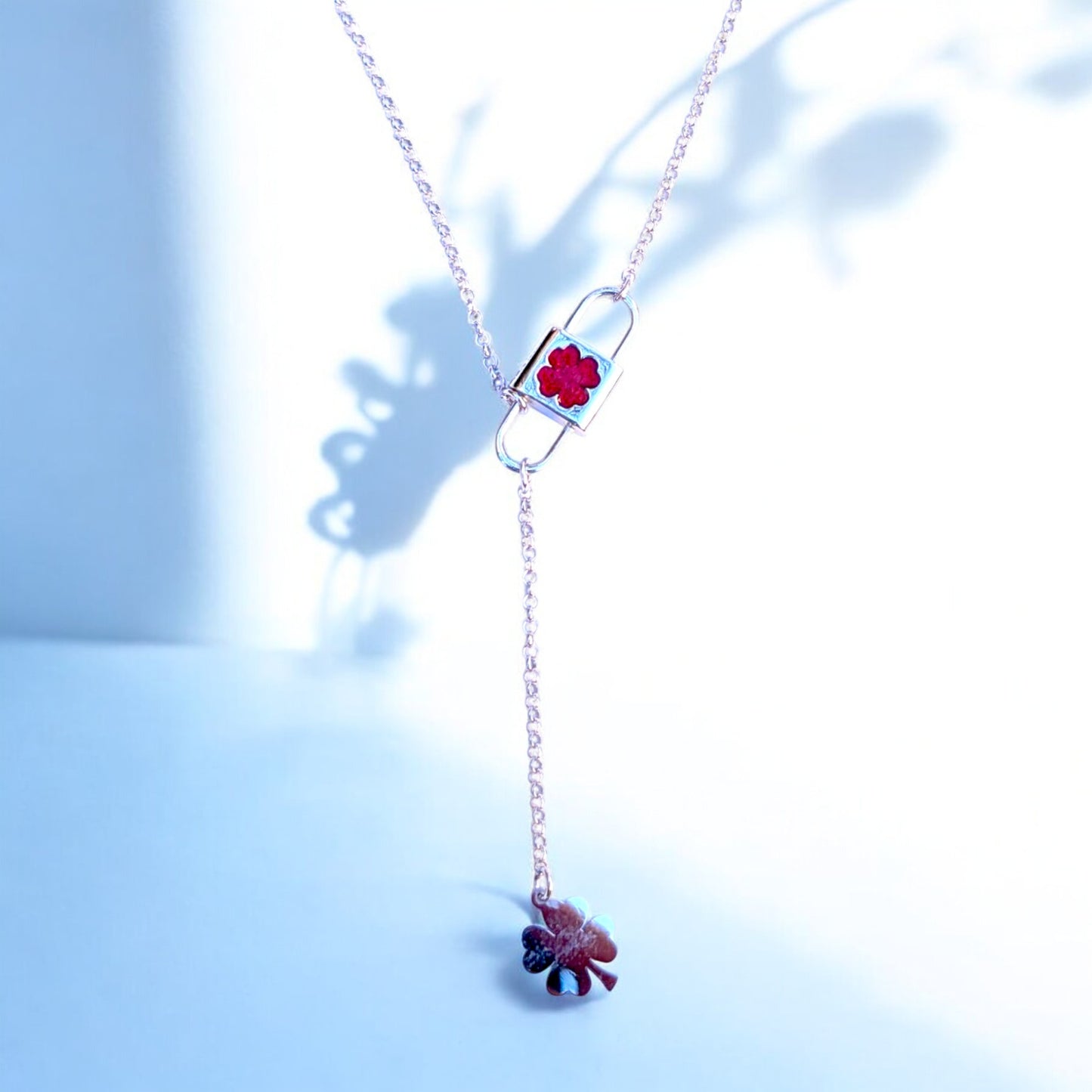 Clover Lock and Charm Lariat